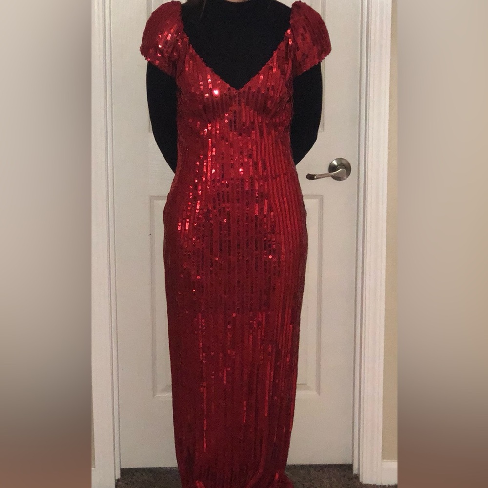 Vintage Alyce Designs Red Sequin Dress